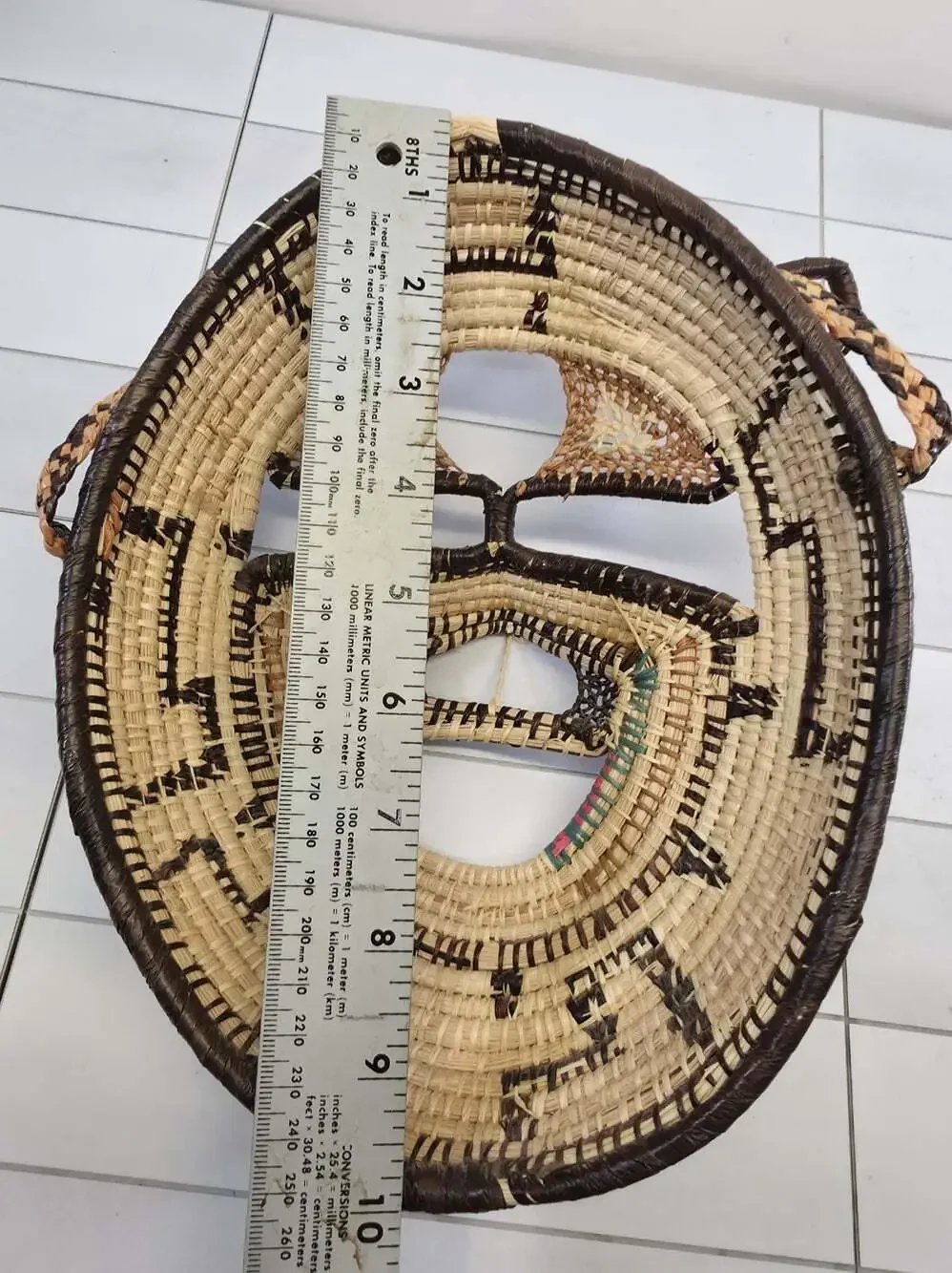 VTG Panama Embera Native American Hand Woven Figural Animal Mask Basketry Decor